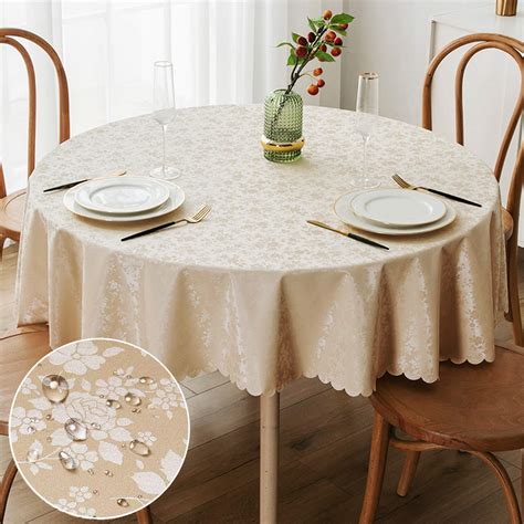 smiry Waterproof Vinyl Tablecloth, Round Heavy Duty Table Cloth ...