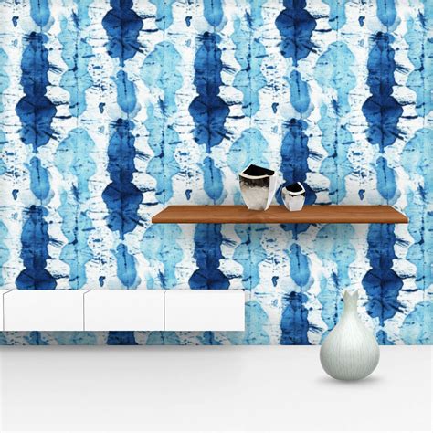 Shibori Indigo Batik D11 Wallpaper Roll – ArtzFolio.com