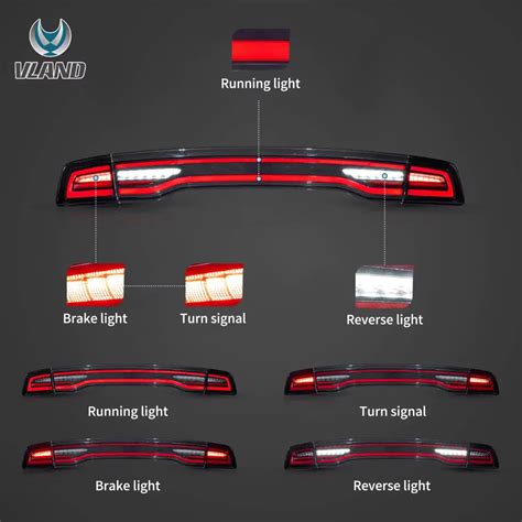 2011-2014 Dodge Charger Tail Lights Vland LED W/Start-Up effect