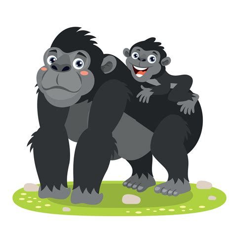 Cartoon Illustration Of A Gorilla Family 13539271 Vector Art at Vecteezy