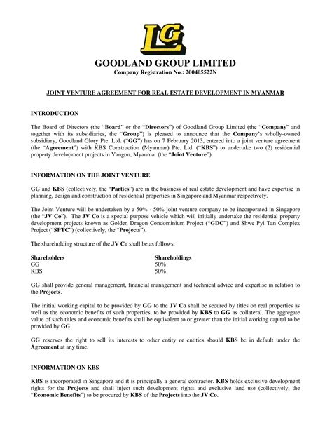 11+ Joint Venture Agreement Examples to Download