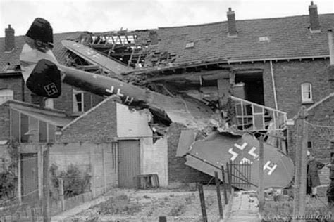 Luftwaffe aircraft crashed into a house during the Battle of Britain - WW2 HistoryBook
