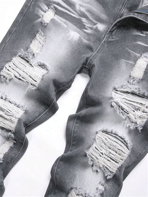 Calça Denim Slim Fit Rasgada de Perna Reta na Moda para Homens | SHEIN ...