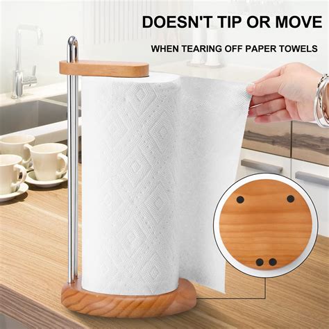 Buy Wood Paper Towel Holder Countertop - Rustic Farmhouse Paper Towel ...