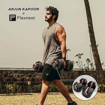 Flexnest Adjustable Iron Dumbbell for Home Gym Workout (2.5Kg-24Kg) Set ...