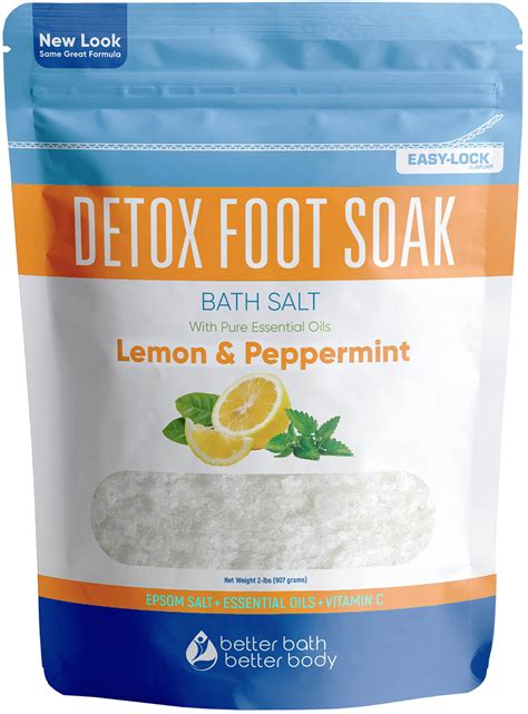 Detox Foot Soak Salts 32 oz with Lemon, Peppermint, Lavender ...
