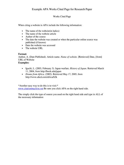 Image result for APA Format Works Cited