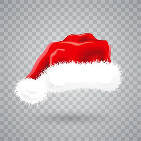 Christmas illustration with red santa hat on transparent background ...