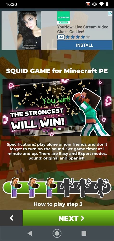 Descargar Squid Game Mod Master for MCPE 1.3 APK Gratis para Android