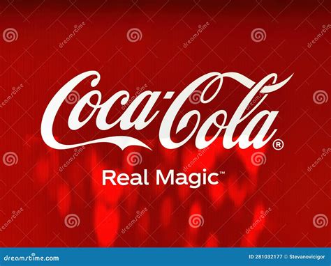 Coca-Cola Banner with Logo and Slogan at Supermarket Editorial ...