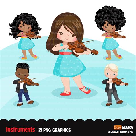 Playing Violin Clip Art