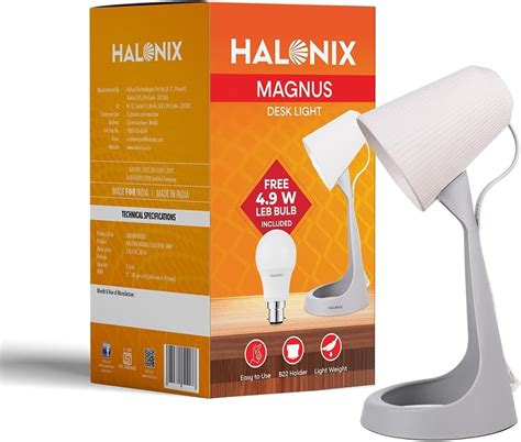 Buy Halonix Polycarbonate Magnus Desk Light | with 4.9W Led Bulb | B22 ...