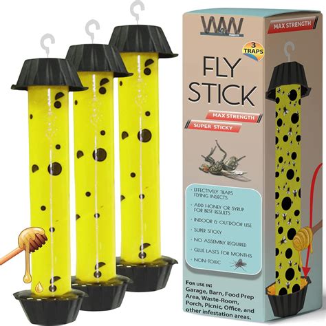 Buy W4W Jumbo Fly Stick- Super Sticky Fly Trap, Bugs Flies & Insects (3 ...