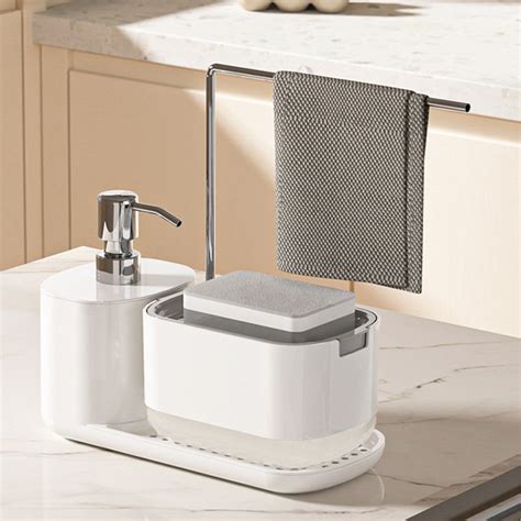Kitchen Soap Dispenser Set With Tray, Dish And Hand Soap Dispenser Set ...