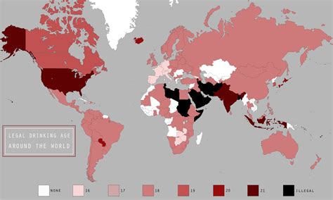Legal Drinking Alcohol Age World Map | Nuffy