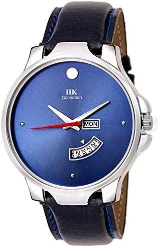 Buy IIK COLLECTION Blue Dial Analog Day and Date Black Strap Watch for ...