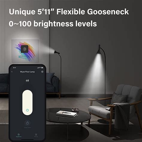 Buy WYZE Floor Lamp for Living Room, Bedroom, Home and Office Reading ...