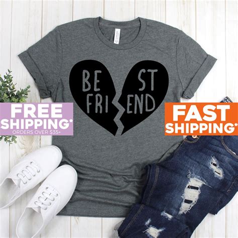 Best Friend Tees Broken Heart Best Friend Tshirt Gift for Best Friend ...