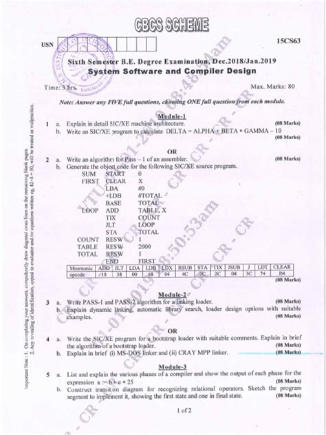 System Software and Compiler Design VTU Notes 的图像结果