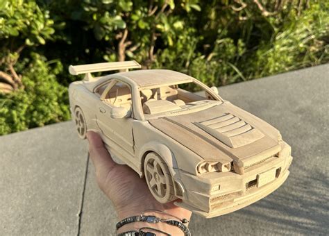 Nissan Skyline GTR, R34, 1/13 Scale, Wooden Car, Handcrafted Toys, Wooden Toys, Model Car - Etsy