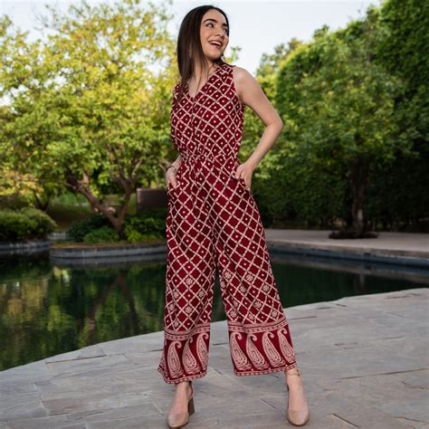 Buy Maroon Front Buttoned Jumpsuit | Rustorange