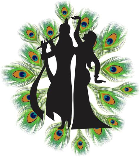 K2A Design Radha krishna with mor pankh wall sticker (: 64 Cm X 58 Cm ...