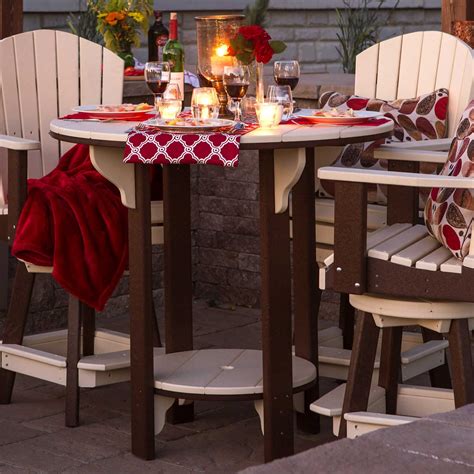 42" Amish Round Patio Bar Height Table - Quick Ship