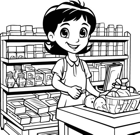 Shopkeeper Coloring Pages 的图像结果