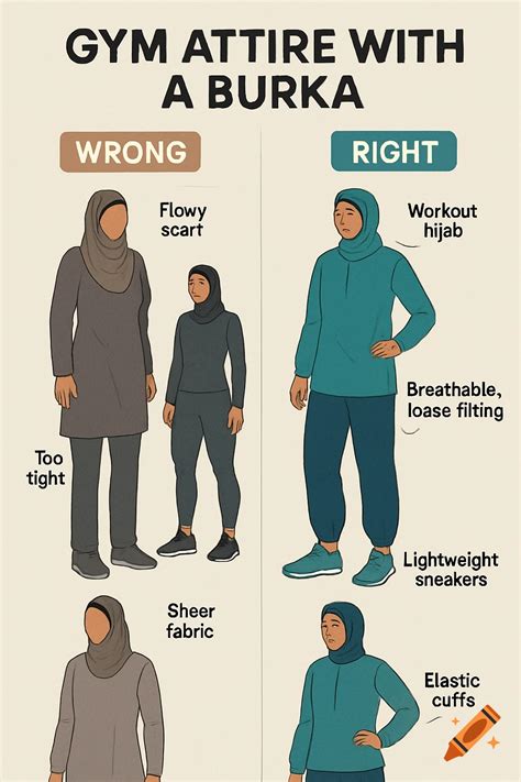 An infographic showing 'wrong' and 'right' gym attire for women wearing ...