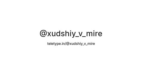 @xudshiy_v_mire — Teletype