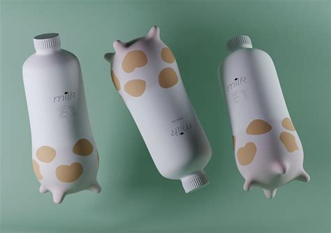 牛奶瓶产品设计-CND设计网,中国设计网络首选品牌