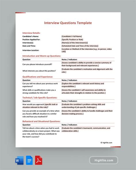 Image result for Interview Questions Form