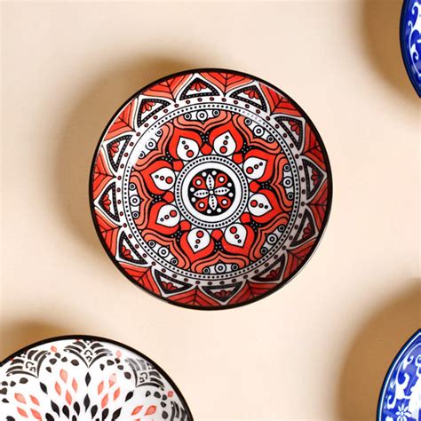 Set Of 8 Floral Mandala Dip Bowls 70ml Online - Premium Dip Bowl | Nestasia