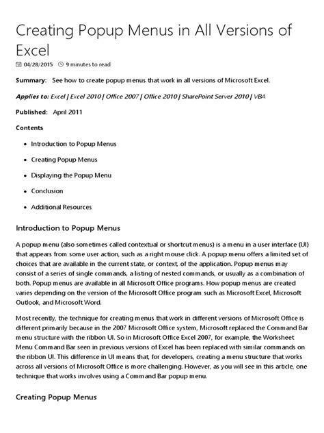 Image result for Excel Copy Pop Up Menu