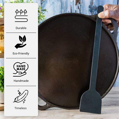 Pre-Seasoned Cast Iron Dosa Tawa, 12 Inches, Black – fabartistry