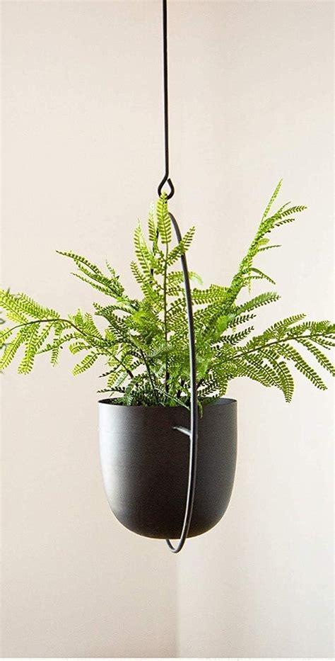 Buy Black Metal Hanging Planter,2 Pack Metal Wall Plant Hanger and ...