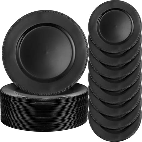 Amazon.com | Jinei 36 Pack Beaded Charger Plates 13 Inch Round Charger ...