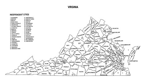 Virginia County Map: Editable & Printable State County Maps