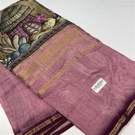 Semi Mysore Silk Saree | Kalamkari Printed | Raj Silk Villa