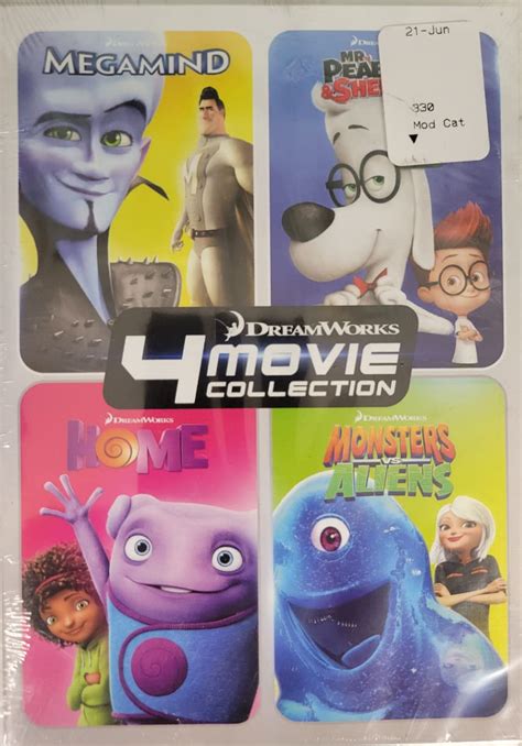 Dreamworks 4 Movie Dvd Collection Megamind Mr Peabody And Sherman ...