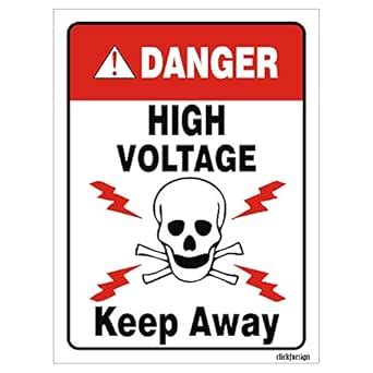 Clickforsign HV-KEEPAWAY-VINYL-30(8X6) Danger: High Voltage Keep Away ...