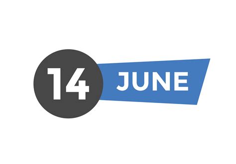 june 14 calendar reminder. 14th june daily calendar icon template ...