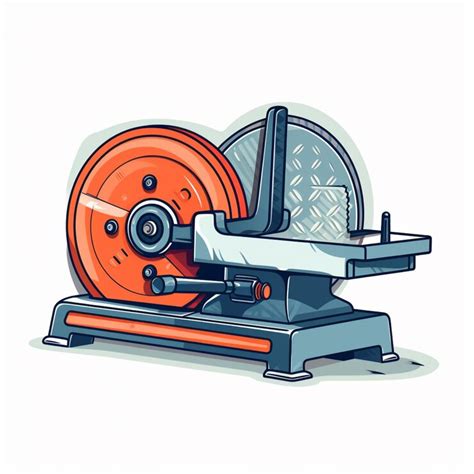 Un dessin d'une machine avec une grande roue rouge et un gaufrier ...