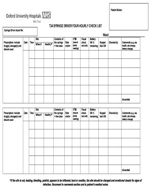 T34 Syringe Driver Checklist - Fill Out, Sign & Share Online | pdfFiller