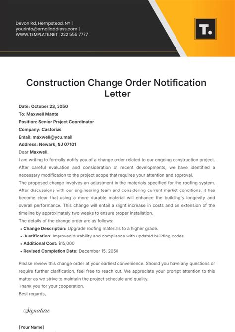 Free Construction Letter Templates, Editable and Printable