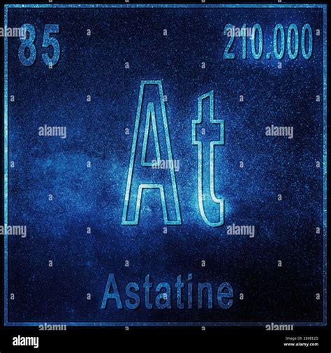Astatine chemical element, Sign with atomic number and atomic weight, Periodic Table Element ...