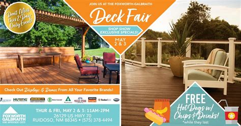 Foxworth-Galbraith Home Improvement Center Deck Fair May 2 & 3, 26129 ...