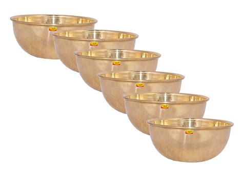 Heavy Gauge Pure Brass Pyala Bowl/Pooja Bowl/Katori Serving Bowl Set ...