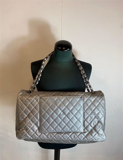 Chanel XXL silver Travel Bag For Sale at 1stDibs | chanel travel bag xxl, chanel xxl travel bag ...