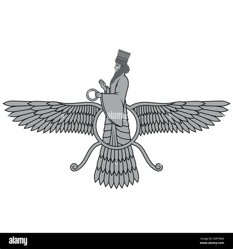 Vector design of Faravahar symbol, Zoroastrian religion symbol ...